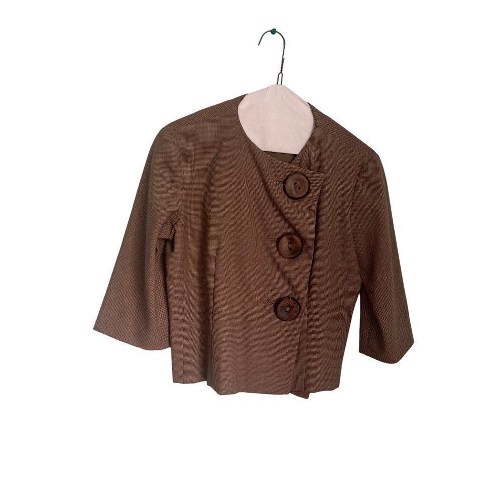 Vintage vogue couturier fashion big button down‎ jacket
